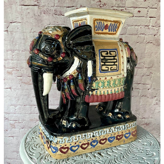 Chinese Vintage Chinese Ceramic Elephant Garden Stool For Sale - Image 3 of 10