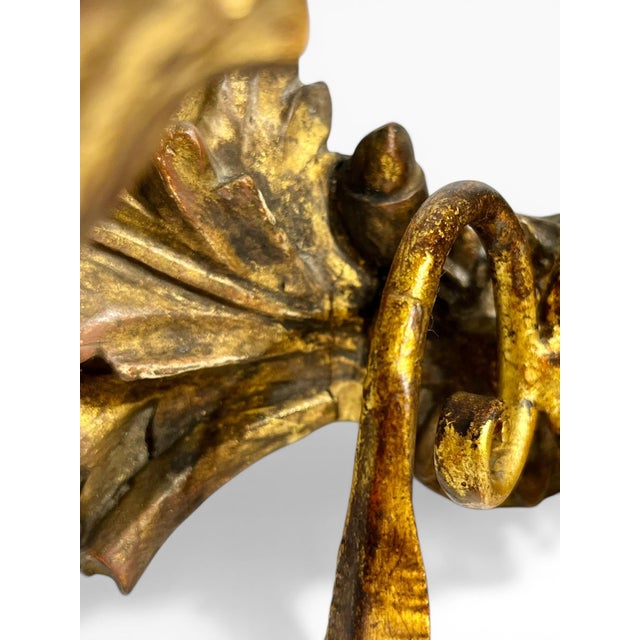 Antique Italian Giltwood Double Arm Wall Sconce With Laurel Motif For Sale - Image 18 of 18