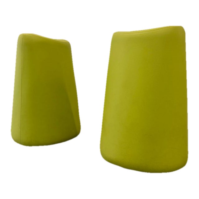 Modern Organic Green Eko Swagr Perch Stools a Pair For Sale