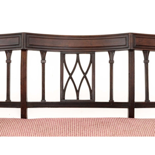 American Mid 20th Century Federal Style Mahogany Three-Seat Bench For Sale - Image 3 of 6