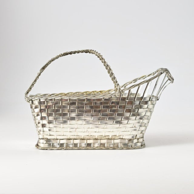1980s Silver-Plated Wine Basket from Christofle, 1970s For Sale - Image 5 of 12
