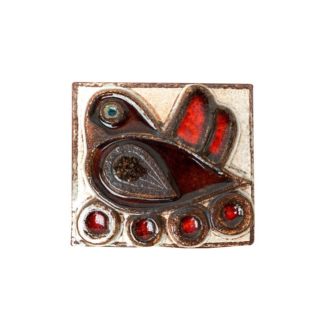 Mid-Century Danish Stoneware Bird Wall Plate by Noomi Backhausen for Søholm, 1960s For Sale