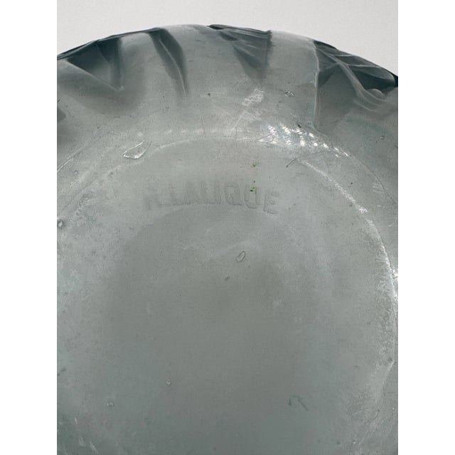 René Lalique Art Deco "Milan" Frosted Blue Patinated Glass Vase, 1929 For Sale - Image 11 of 14