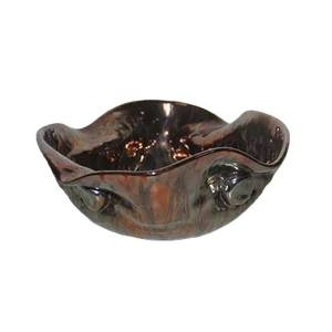 Metallic Ceramic Bowl by Giuseppe Mazzotti for MGA, 1950s