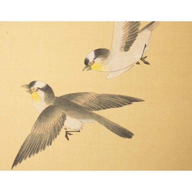 C. 1980s Maitland Smith, Painted Folding Screen "Magnolia and Sparrows" For Sale - Image 13 of 18