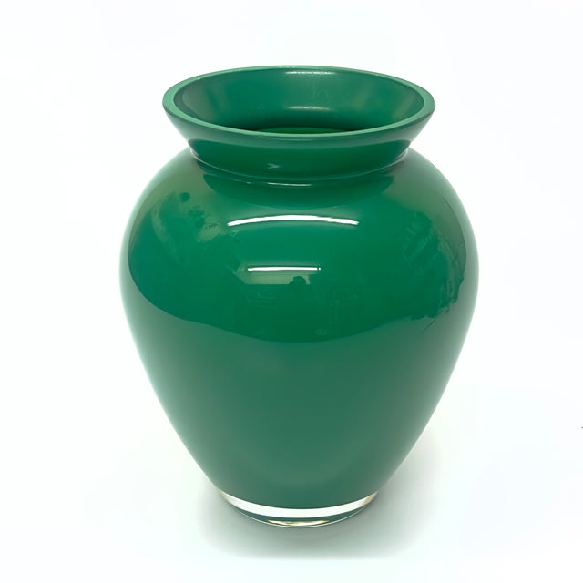 Saturated Blue & Green Cased Glass Vase Curation - Group of 5 For Sale - Image 4 of 11