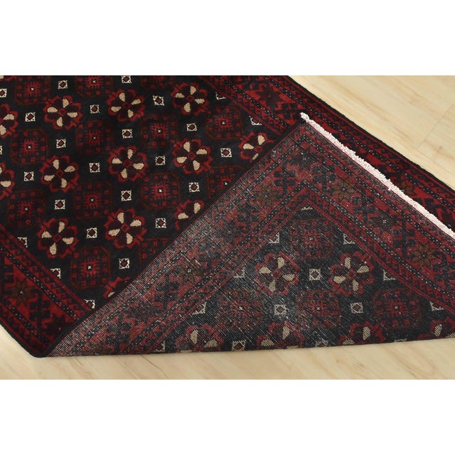 Baloch Rug 3'4'' X 6'5'' Blue Wool Vintage Tribal Hand-Knotted Oriental Carpet For Sale - Image 11 of 12