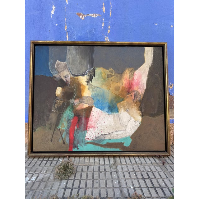 Antonio Collado, Paradoxa, 1990s, Oil Painting on Canvas, in Flawless conditions. Designed 1990 to 1999 This piece has an...