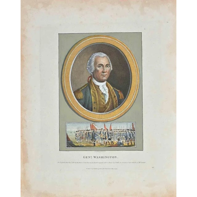 General Washington is an Original Etching hand Watercolored realized by Thomas Holloway in 1794. The artwork is in good...