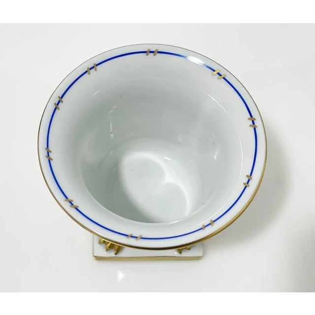 1960s Batthyany Blue Vase and Candlestick in Porcelain from Herend, Hungary, 1960s, Set of 2 For Sale - Image 5 of 9