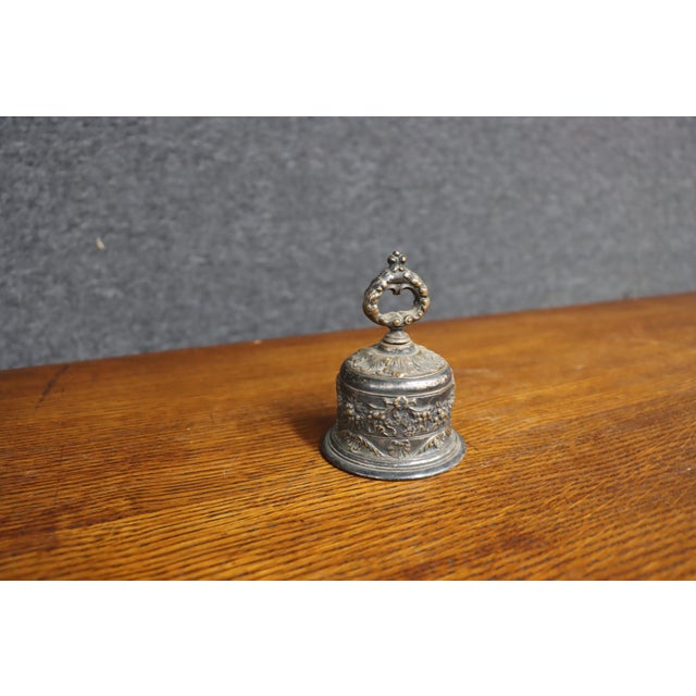 Gorham Silver Plate Ornate Floral Repoussé Bell For Sale In Philadelphia - Image 6 of 12