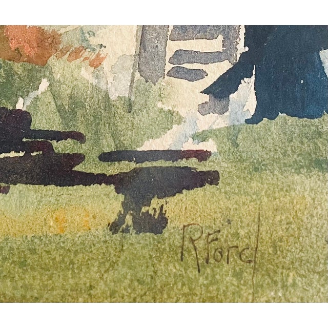 American Ruth Van Sickle Ford Watercolor Autumn Landscape For Sale - Image 3 of 6