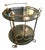 Round Brass and Smoked Glass Serving Trolley, 1970s For Sale