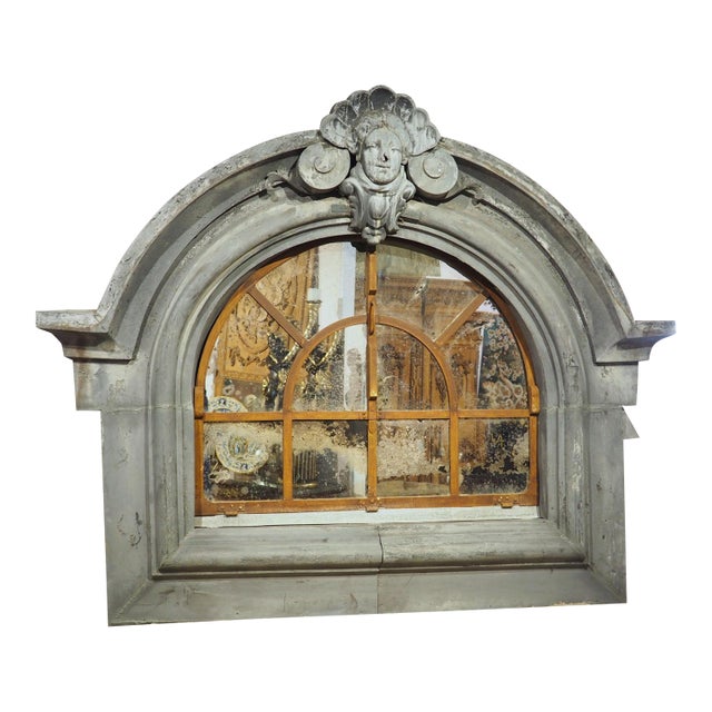 A Monumental 19th Century French Zinc Window Dormer Mirror For Sale