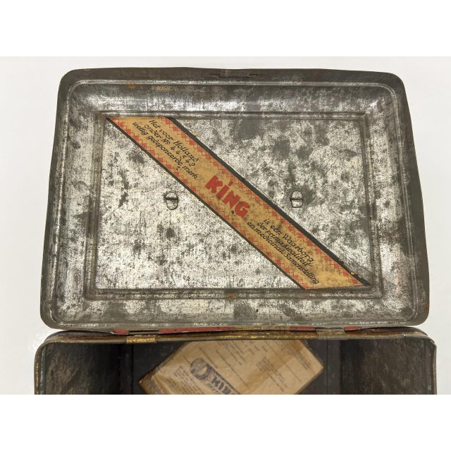 Red Antique Dutch Tin Box, 1920s For Sale - Image 8 of 10