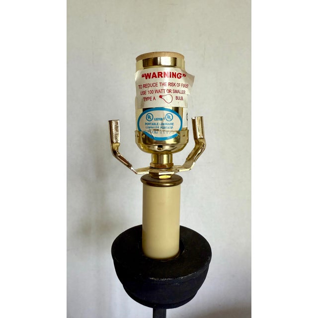 Brick Red Vintage Rustic Folk Art Rooster Table Lamp For Sale - Image 8 of 12