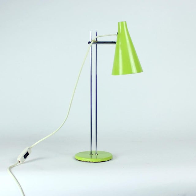 Metal Czechoslovakian Green Table Lamp in Metal by Lidokov, 1960s For Sale - Image 7 of 14