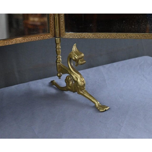 Bronze Triptych Mirror, 1900s For Sale - Image 14 of 17