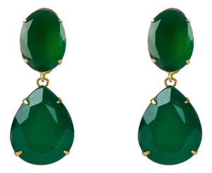 Angelina Earrings, Green, Pierced