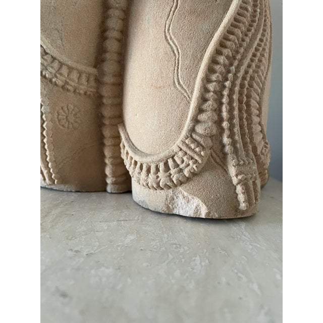 1990s Bust Lady Sculpture Statue Vintage Hand Carved Stone Decor Art Collectible For Sale - Image 4 of 12