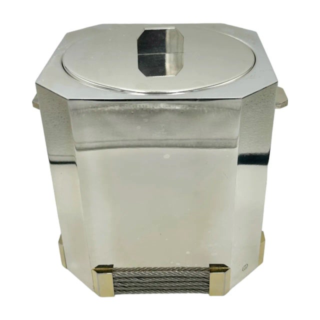 Vintage Gucci Silverplate Ice Bucket Mid Century Modern Barware Italy For Sale - Image 13 of 13