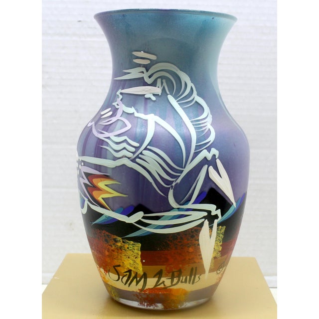 Introduce an authentic element of contemporary Native American design to your interior with this striking hand-painted art...