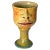 French Yellow Chalice in majolica cracked ceramic. Signed with a name and Vallauris, France.