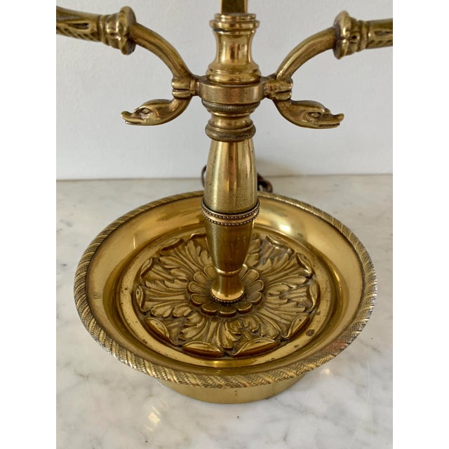 French Bouillotte Lamp With Black Tole Shade and Dolphin Motif Base For Sale In South Bend - Image 6 of 12