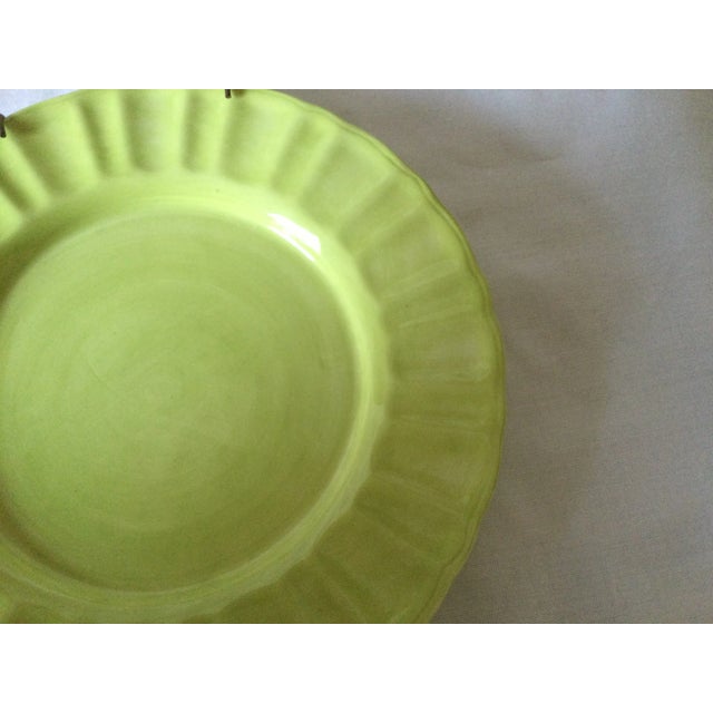 Contemporary Vintage Ruffled Kiwi Desert Plates by Nanette Vacher for Ambiance Collections- Set of 4 For Sale - Image 3 of 8