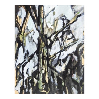 Contemporary Structural Abstract Painting in Gray For Sale