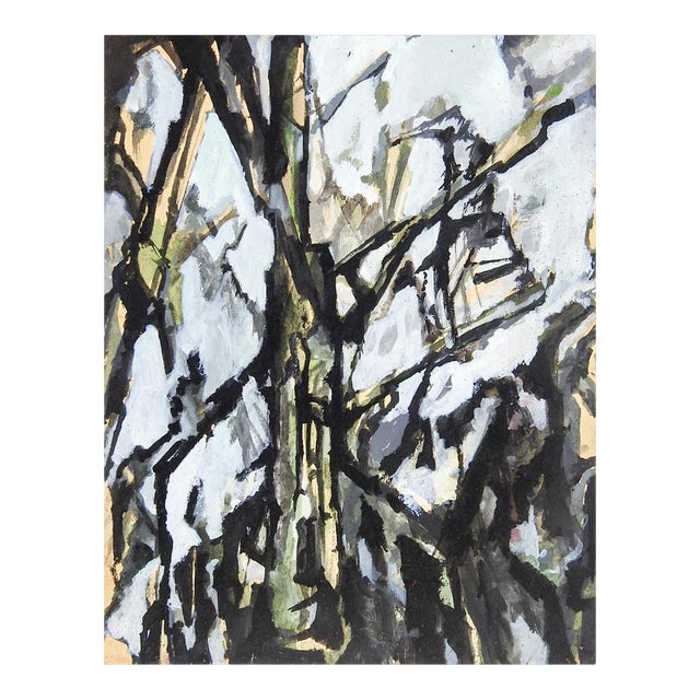 Contemporary Structural Abstract Painting in Gray For Sale