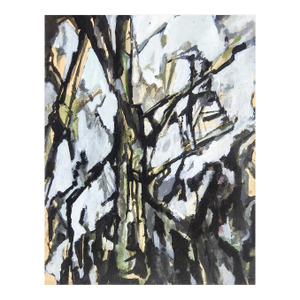 Contemporary Structural Abstract Painting in Gray