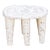 Stonewashed White Wooden Nupe Stool For Sale