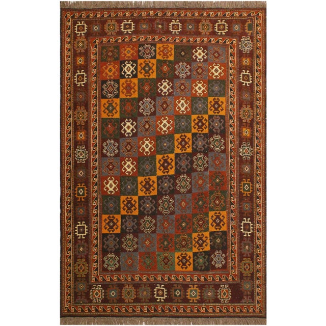1970s Vintage Soumakh Rust Wool Rug - 4'11 X 6'5 For Sale - Image 10 of 10