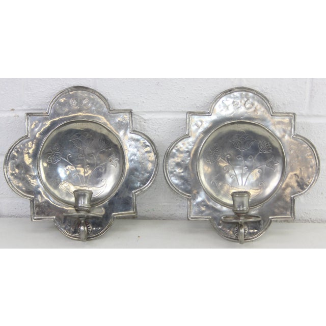 Metal Antique French Wall Sconces, 1920s For Sale - Image 7 of 7