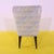 Light Patterned Fabric Armchair with Wooden Legs and Tips For Sale - Image 9 of 11