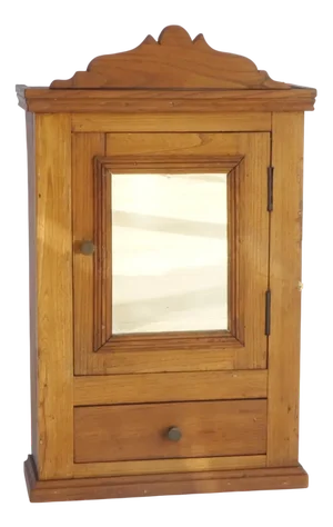 Vintage Art Deco Wooden Cabinet with Mirror, 1930s