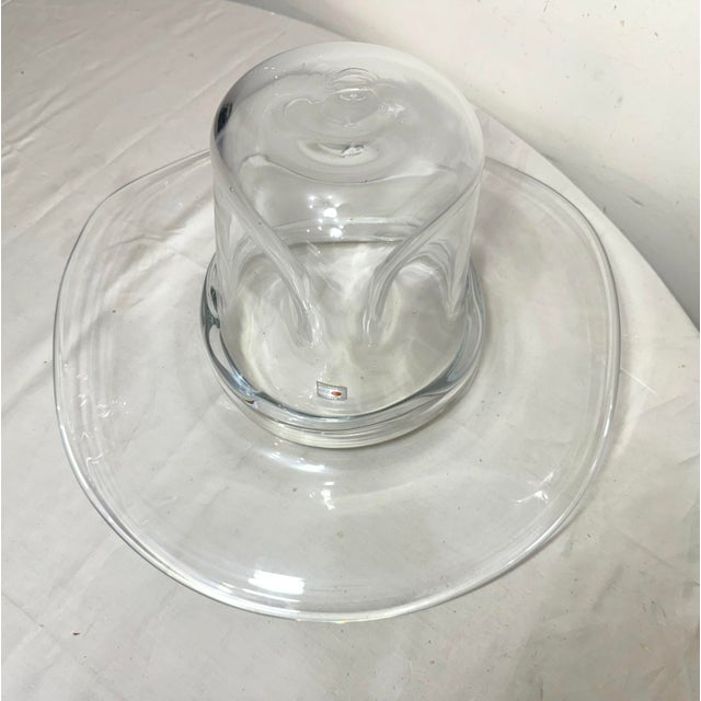 1960s Large Lifesize Blenko Hand Blown Art Studio Glass Cowboy Hat Sculpture Vase For Sale - Image 10 of 12