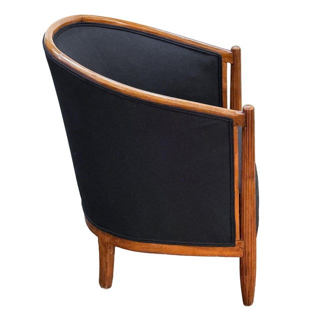 Wood Pair of French Lounge Chairs in the Art Deco Style (Individually Priced) For Sale - Image 7 of 17