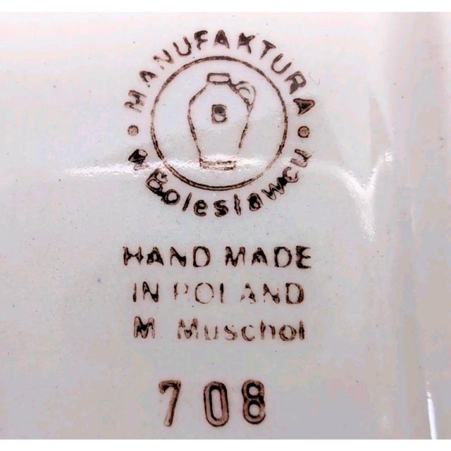 Ceramic Polish Pottery Fish Serving Platter Hand Made Manufaktura Boleslawiec Poland New For Sale - Image 7 of 12