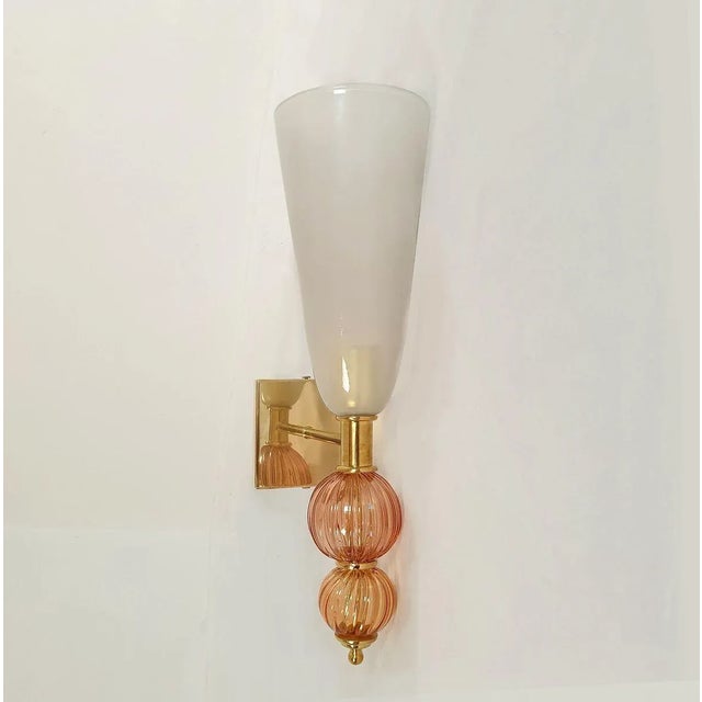 1970s Purple Mid Century Modern Murano Sconces For Sale - Image 5 of 11