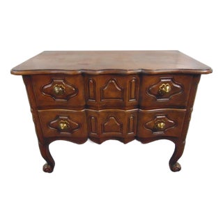 Baker Louis XV Style Walnut Serpentine Commode For Sale