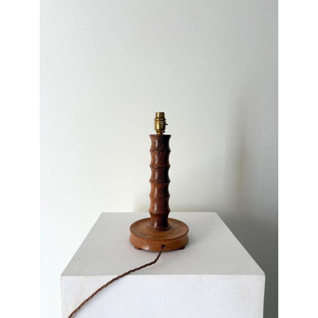 1940s 20th Century Hand Turned Table Lamp, France, 1940s For Sale - Image 5 of 8