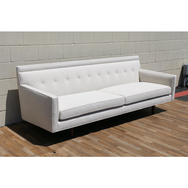 Mid-Century Modern 1950s Edward Wormley for Dunbar Bracket Back Sofa | Mid Century Modern Walnut Sofa For Sale - Image 3 of 18