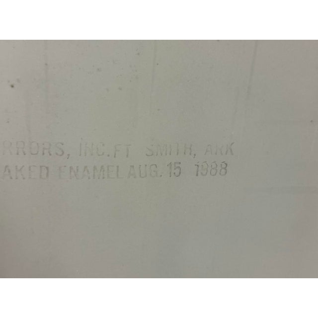 Stunning Vintage Swedish Gustavian Louis XVI Style Pale Blue and Parcel Gilt Wall Mirror - Newly Painted For Sale - Image 12 of 12