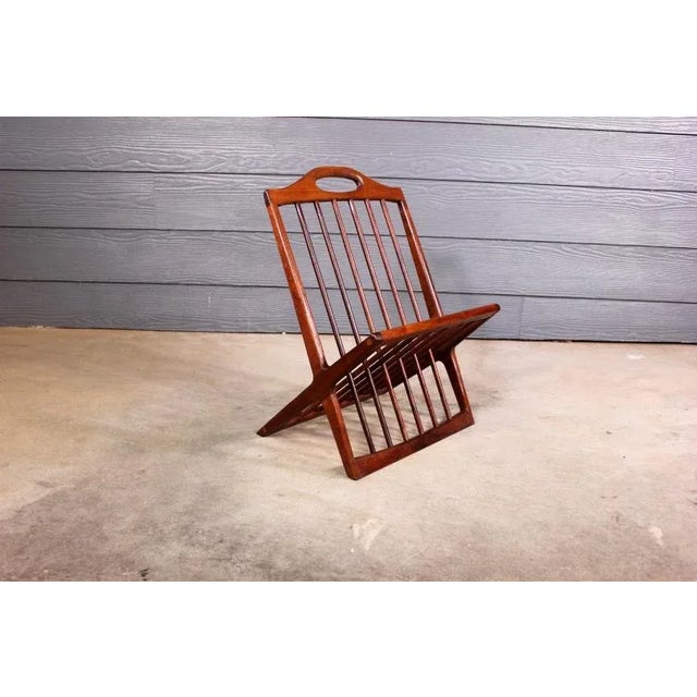 Mid Century Arthur Umanoff for Washington Woodcraft Record Magazine Holder Rack For Sale - Image 9 of 9