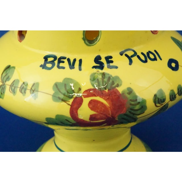 Majolica Ceramic Drink if You Can Jug Vase from Cooperativa Ceramica Imola, Italy, 1920s For Sale - Image 13 of 16