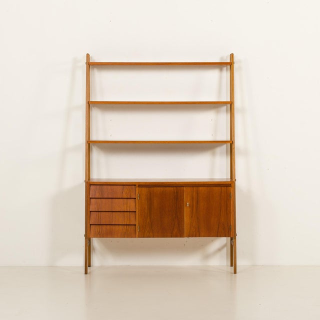Mid-Century Modern Mid-Century Modern Scandinavian Bookcase with Desk, Sweden, 1960s For Sale - Image 3 of 18