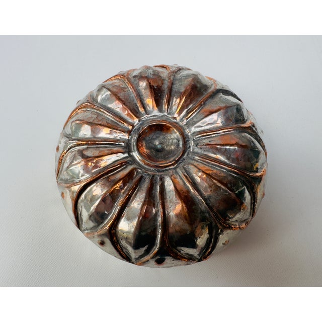 1910s Antique Turkish Hamam Tasi Tinned Copper Bath Bowl Hand Hammered 6.75" For Sale - Image 5 of 10