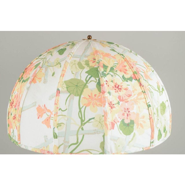 Table Lamp with Turned Wooden Base and Floral Shade by Josef Frank for Svenskt Tenn, 1960s For Sale - Image 6 of 8